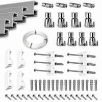 eurohang pack colgar cuadros sin agujeros 12m guias aluminio plata mate con 14 colgadores automatico cuelga cuadros sin clavos hogar oficina