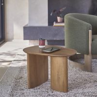 mesa auxiliar de teca maciza organica