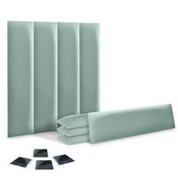 dhome juego de 8 paneles tapizados de pana premium pack autoadhesivos para pared acusticos absorbentes proteccion impactos verde agua 60x30cm x8