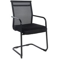 silla cantilever denny en tela  malla negro 51x55x95 cm clp