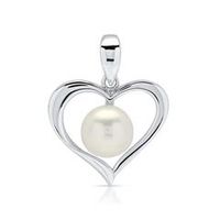 colgante plata 925 corazon con perla