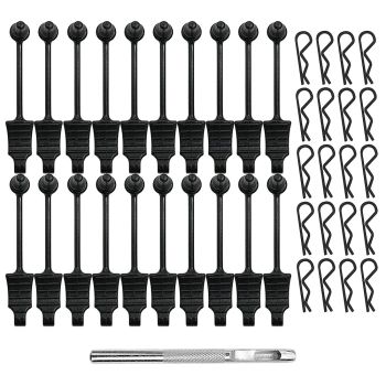 20PCS Clip de Cuerpo de Coche RC de Retenedor de Goma Hebilla de Bloqueo de Orificio para 1/12 1/14 1/16 Modelos de Vehí