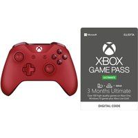 microsoft xbox one wireless controller  game pass ultimate bundle - red red