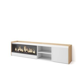 Mueble Tv Montejaque-01 Con Chimenea Eléctrica Y Almacenaje