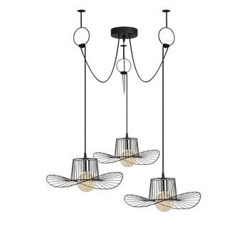 Lámpara De Techo Tel-6741 Negro Metal Diámetro 118x122 Cm
