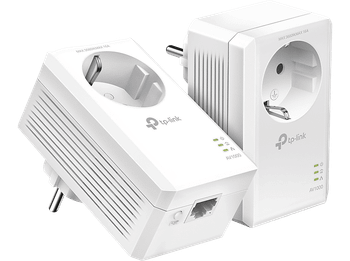 Adaptador PLC - TP-Link TL-PA7017P KIT, 2 Adaptadores Powerline, AV1000, 1000 mbps, Gigabit Ethernet, Blanco