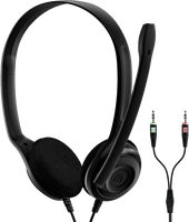 auriculares epos con cable cancelacion de ruido microfono y 2 jack 35 mm negros