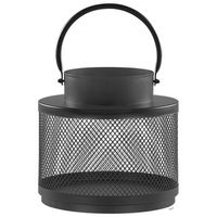 linterna de hierro 24 cm candelabro portavelas pilar asa industrial moderno minimalista negro yamdena