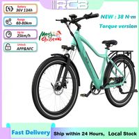 bicicleta electrica rcb e-bike pedelec g5 con sensor de torque 275 pulgadas 36v 13ah 250w autonomia 60r80km 38nm carga maxima 120kg para adultos doble suspension frenos de disco app nfc 7