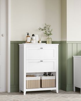 Mueble de baño con 2 cajones y 2 cestas de color blanco