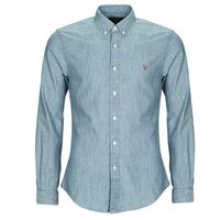 polo ralph lauren camisa manga larga camisa corte slim en denim para hombre