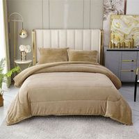 edredon borrego liso poliester y sherpa polar beige 135150