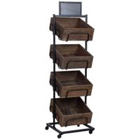 estanteria madera y metal 50x48x168h cm