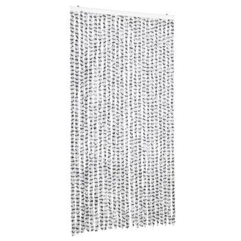 Cortina Antimoscas Chenilla Gris Claro Y Gris Oscuro 100x200 Cm Vidaxl