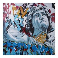 cuadro lienzo 115x115cm estatu a grafiti