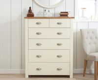 somerset oak and cream 2 over 4 drawer chest
