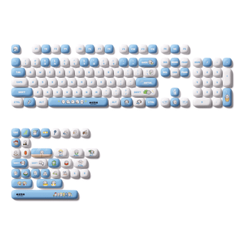 Akko-Juego de teclas de 136 teclas, teclas con tema de animales bonitos, teclas de perfil MOG con sublimación de tinte PBT, Kawaii para teclado mecánico personalizado