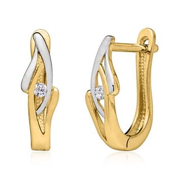 8 quilates De aros de oro: De aros de oro blanco y amarillo