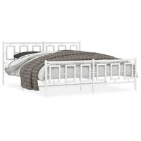 estructura cama sin colchon con estribo metal blanco 180x200 cm vidaxl
