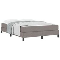 cama matrimonial  cama para adulto  cama tipo box spring con colchon taupe 140 x 190 cm tela