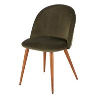 silla de terciopelo reciclado verde caqui