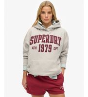 superdry para mujer w2012430a sudadera con capucha ess relaxed gris m casual algodon