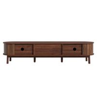 mueble tv de 170 cm color nogal con cajon grande y puertas correderas