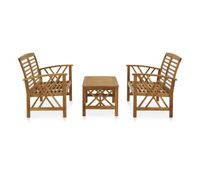 juego de muebles de jardin 3 piezas madera maciza de acacia vidaxl