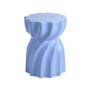 Mesa Auxiliar Moderna Mgo Fibra De Vidrio Interior Salón Dormitorio Forma Irregular Azul Algua