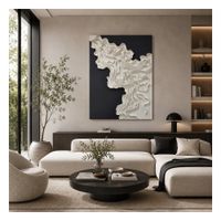 cuadro lienzo moderno 3d azul y blanco 100x5x140 cm