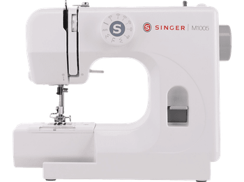 Máquina de coser - Singer M1005, Hasta 4 mm, Ancho Zig-Zag, Luz LED Stay Bright™, Blanco
