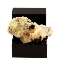 amblygonite on quartz - brasil natural stone minas gerais - rare mineral multicolor coleccion de michel jouty  3976 cts - certificado de