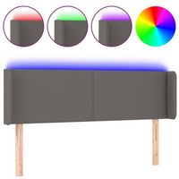 cabecero accesorio para dormir dormitorio mueble led 147 x 16 x 7888 cm gris sintetico tdl0201496