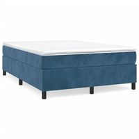 cama matrimonial  cama para adultos  estructura de cama box spring terciopelo azul oscuro 140x200 cm