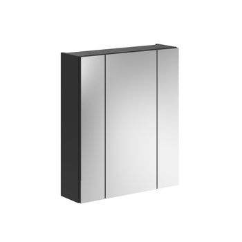 Mueble De Almacenamiento Con Espejo – Negro Lacado – Kleankin