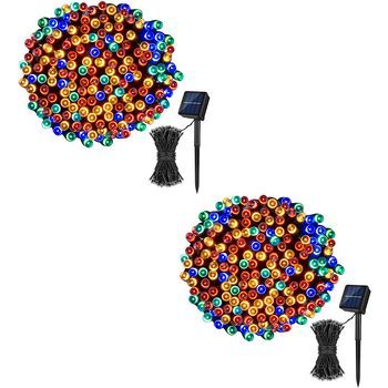Paquete De 2 Luces Solares Para Exteriores, 100 Luces Led, 8 Modos De Iluminación