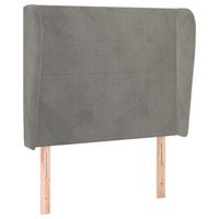 cabecero accesorio para dormir mueble de dormitorio con borde lateral 103 x 23 x 118128 cm tela terciopelo gris claro tdl0205289