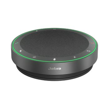 Jabra Speak2 75 Altavoz Inalámbrico con Adaptador Bluetooth USB-A, 4 Micrófonos con Cancelación de Ruido y 65 mm de Alto Alcance - Certificado para Zoom y Google Meet - Gris Oscuro