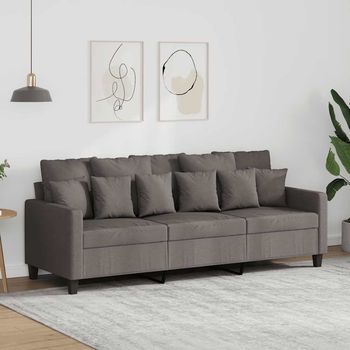 Sofá De 3 Plazas | Sofá De Salón | Sofá De Descanso De Tela Gris Taupe 180 Cm Cfw24778