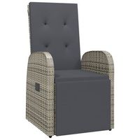 sillon reclinable de jardin  silla de jardin con cojin ratan sintetico gris