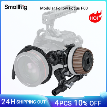 SmallRig Modular Follow Focus F60 para cámara DSLR y sin espejo, con diseño sin amortiguación con anillo de engranaje, varilla de 15 mm y abrazadera de varilla -5163