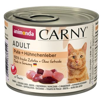 Animonda Carny Adult 6 x 200g - Turkey & Chicken Liver