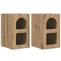 pack 2 uds mesita de noche  armario de noche  mesa de noche roble artesanal 295 x 335 x 50 cm