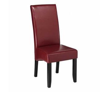 Conjunto de dos sillas de comedor  venecia | color gris | estructura sólida y respaldo de calidad | forro piel sintetica (color: granate)