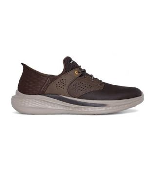 Skechers para hombre. 210890 Zapatillas de Piel Slade Macklin marrón (45), Plano, Cordones, Casual