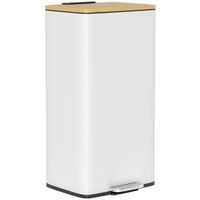 cubo de basura 295x295x568 cm blanco y natural