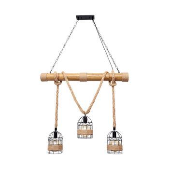 Lámpara De Techo Soga Lumit 40w Altura Regulable Marrón 80-130x100x100 Cm