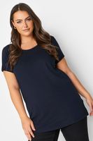 camiseta azul marina larga mujer curvy y tallas grandes yours