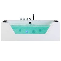banera de hidromasaje blanco plata con led de acrilico sanitario y vidrio individual 174 x 79 cm samana
