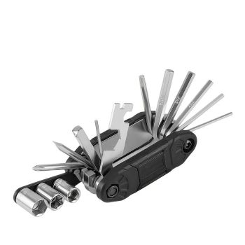 16 En 1 Multiherramienta para bicicleta Juego de herramientas de reparación con palancas de neumáticos de bicicleta y ll